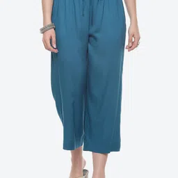 Biba Women Navy Blue Solid Straight Fit Culottes-picture-20