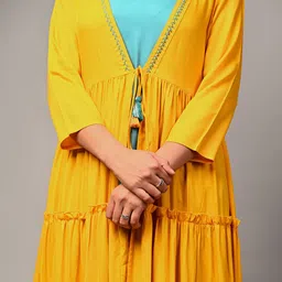PUKHYA Layered A-Line Kurta with Trousers image 2