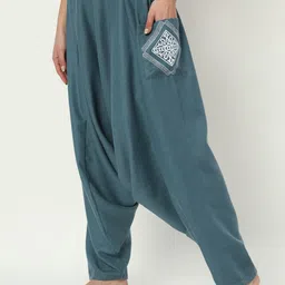 9rasa Cotton Printed Drop-Crotch Trouser-image-7