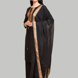 KALINI Ethnic Motifs Printed Sequined Kurta with Trousers & Dupatta image 3