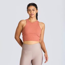 Women's Crew Neck Cropped Tank Top 520 - Sepia Brown-image-55