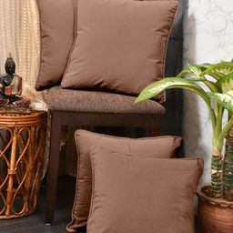 Clasiko Brown 4Pcs Velvet Square Cushion Covers-image-44