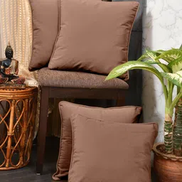 Clasiko Brown 4 Pcs Velvet Square Cushion Covers-picture-13