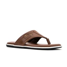 Khadims Men Brown Leather Comfort Sandals-image-9