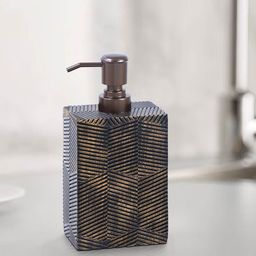 OBSESSIONS Black & Gold Toned Textured Soap Dispenser - 320 ML-image-10