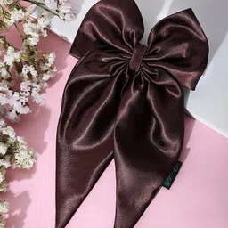 Arendelle Women Satin Long Tail Bow with Alligator Clip-image-98