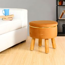 Shadowkart Brown Wooden Pouffes Sitting Mudda Ottomans-image-11