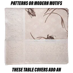 Kuber Industries Beige & Brown Printed 6-Seater Table Cover image 5