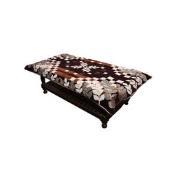 Kuber Industries Brown & White Geometric Printed Cotton 4 Seater Rectangular Table Cover image 4