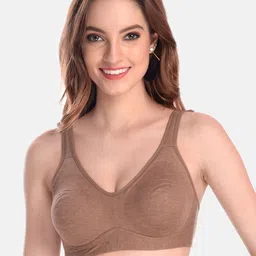 LOTUSLEAF Camel Brown Non Padded & Non Wired Solid Bra-image-34