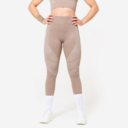 Women's High-Waisted Seamless Fitness Leggings with Phone Pocket 900 - Brown-picture-11