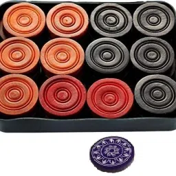 Premium 24 wooden carrom coins SET with 1 striker Carrom Pawns-picture-13