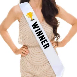 Winner sash for Men & Women. Great for Work Party, Events, Party White-image-7