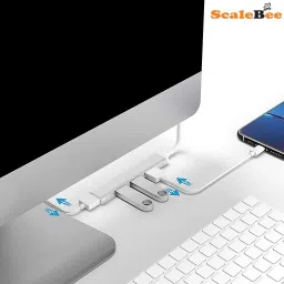 SCALEBEE 4-Port High Speed USB Hub 3.0 with Aluminium Shell USB Hub 3.0 Compatible for PC, MacBook, Mac Pro, Mac Mini, iMac, Laptop USB Hub image 5