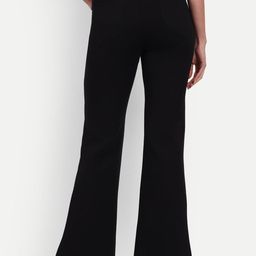 broadstar Women Flared Black Lycra Blend Trousers-picture-3