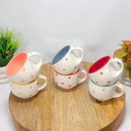 Pack of 6 Ceramic, Bone China Premium White pari Small Size Premium Quality Tea Cup set-image-16