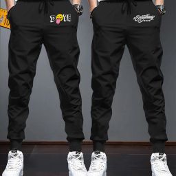 Pack of 2 Men Printed Black Track Pants-image-41