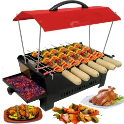 BBQ-58702 Electric & Non Electric Barbecue Grill & Tandoor Set (Red), Toaster Barbeque Grill Electric Grill Electric Tandoor-image-88