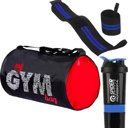 Workout Power Combo Gym Shaker Bottle With Gym Bag & Wrist Support Band Set Fitness Accessory Kit Kit-image-58