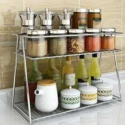 2 spice rack for kitchen Stainless Steel Wall Shelf-image-12