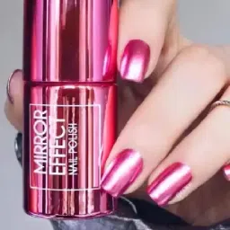Magic Mirror Effect Chrome Nail Art Polish Metallic Pink dark pink-image-42