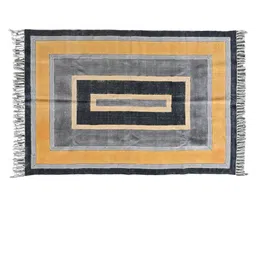 Art Avenue Black & Orange Geometric Printed Cotton Carpet-picture-57
