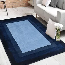 Saral Home Blue Printed Cotton Carpet-29