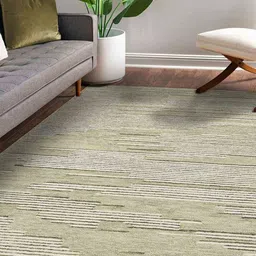 saraswatii global  Off White & Green Striped Hand-Tufted Carpet-32