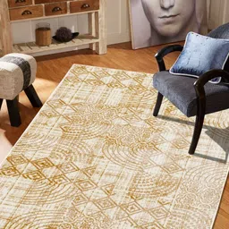 MODEFE Cream & White Geometric Anti-Skid Nylon Carpet-picture-12