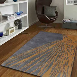 PRESTO Grey Abstract Hand Tufted Wool Anti-Skid Carpet-14