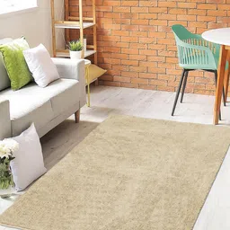 Saral Home Beige Solid Shaggy Anti-Skid Carpet-image-18