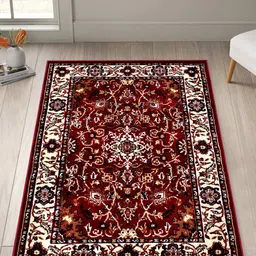 Story@home Maroon Printed Anti-Skid Rectangular Carpet-19