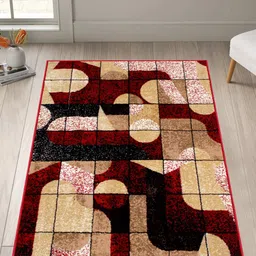 Story@home Maroon Printed Anti-Skid Rectangular Carpet-49