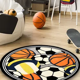 LITTLELOOMS Black & Orange Hand Tufted Woollen Carpet-24