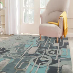 PEQURA Green & Black Handmade Woollen Carpet-image-80