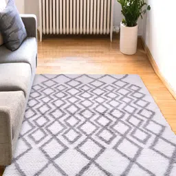 PEQURA White & Grey Handmade Woollen Carpet-36