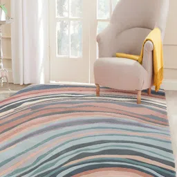 PEQURA Blue & Grey Handmade Woollen Carpet-image-67