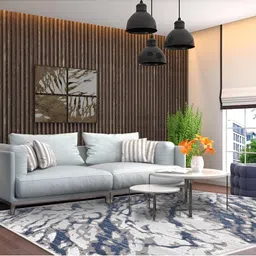 Sapana Carpet-Mats Grey & White Abstract Anti-Skid Carpet-picture-26