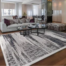 Sapana Carpet-Mats Grey & White Abstract Anti-Skid Carpet-picture-28