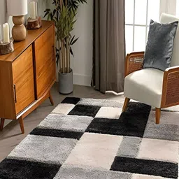 Shopgallery Black Geometric Anti-Skid Carpet-image-83