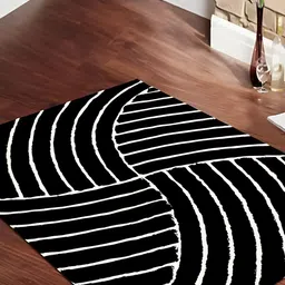 Shopgallery Black & White Geometric Anti-Skid Carpet-3