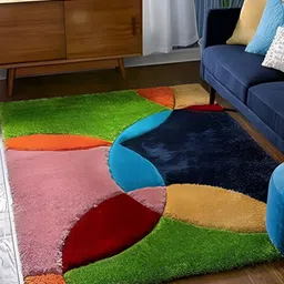 Shopgallery Green & Blue Geometric Anti-Skid Carpet-picture-16