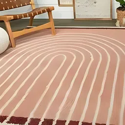 Shopgallery Pink Geometric Anti-Skid Polyester Carpet-image-28