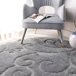 Shopgallery Grey Floral Anti-Skid Shaggy Carpet-image-37
