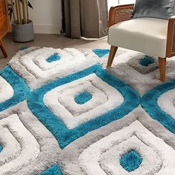Shopgallery Grey Geometric Anti-Skid Polyester Carpet-picture-6