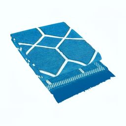Sparrow world Blue & White Geometric Printed Rectangular Carpet image 2