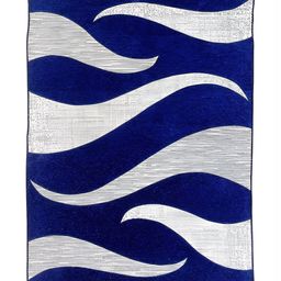 Sparrow world Blue & Grey Abstract Printed Velvet Chennille Rectangular Carpet image 4