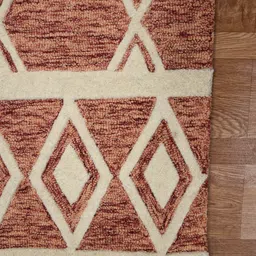 saraswatii global Rust Geometric Hand-Tufted Wool Carpets image 3