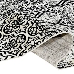 MODEFE Cream & Black Abstract Anti-Skid Rectangular Carpet image 2