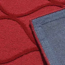 PRESTO Red Abstract Printed Hand Tufted Wool Carpet image 3